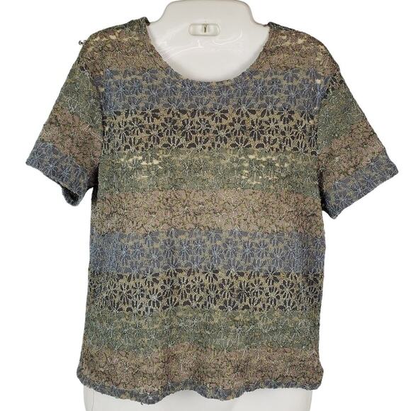 Kathy Lee Collection Vintage Lace Blouse Top Sz M Y2K Cottagecore Boho Grunge - Picture 1 of 6